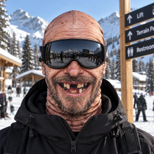 Grandpa Photoreal Ski Mask mustache cigarette style