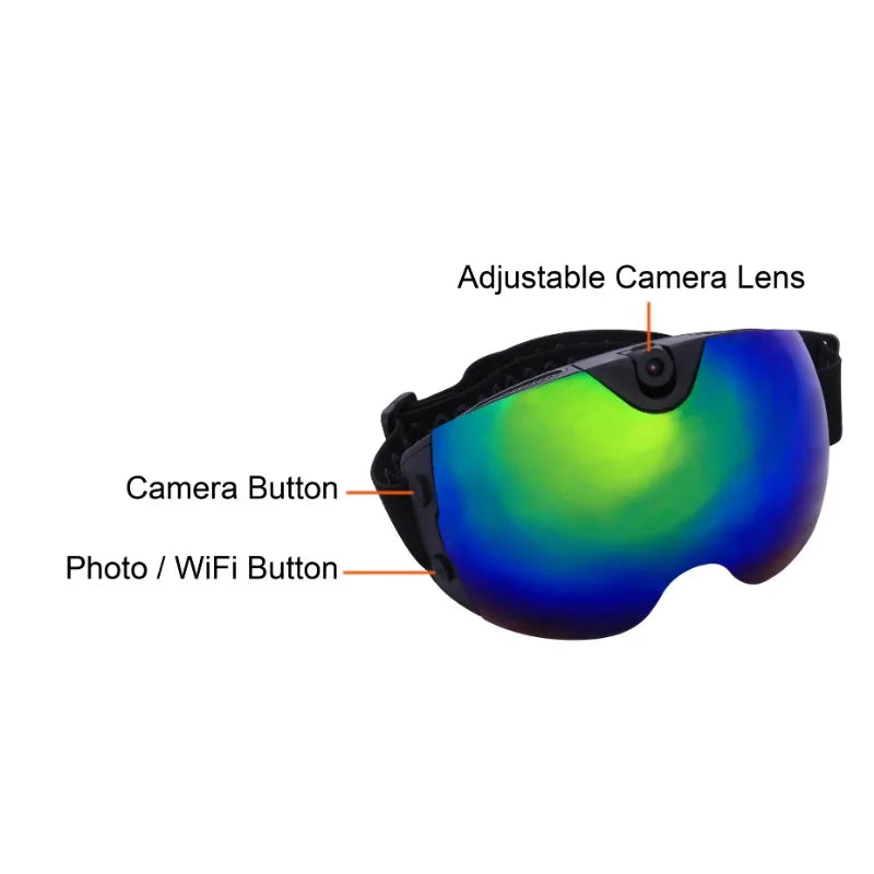 4K Camera Ski Goggles camera and controls