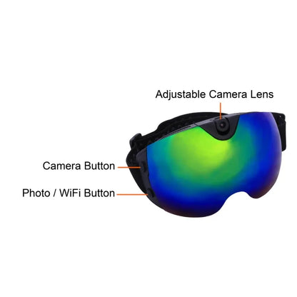 4K Camera Ski Goggles camera and controls